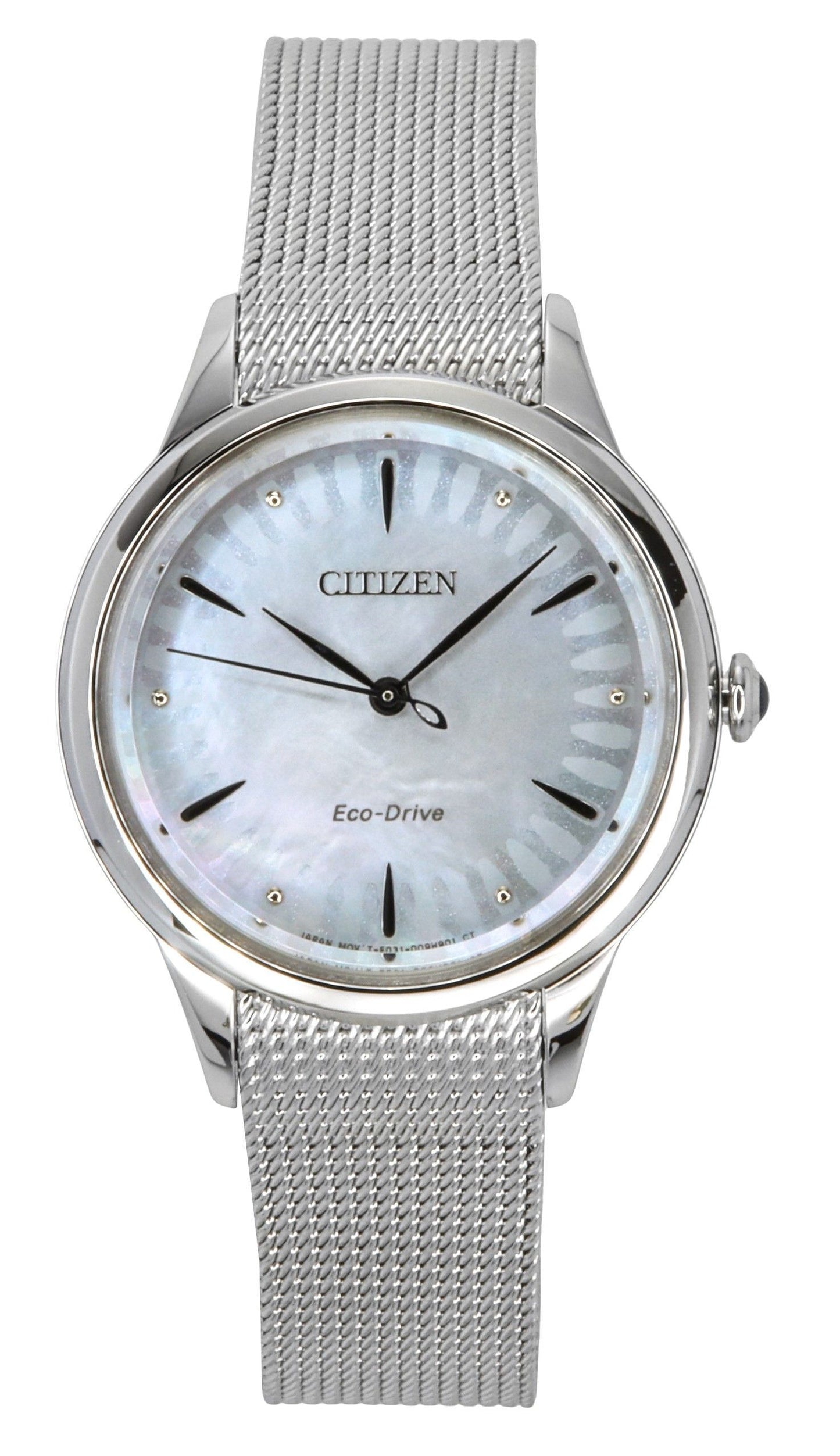 Citizen L Stainless Steel Mother Of Pearl Dial Eco-Drive EM1150-86D Women's Watch