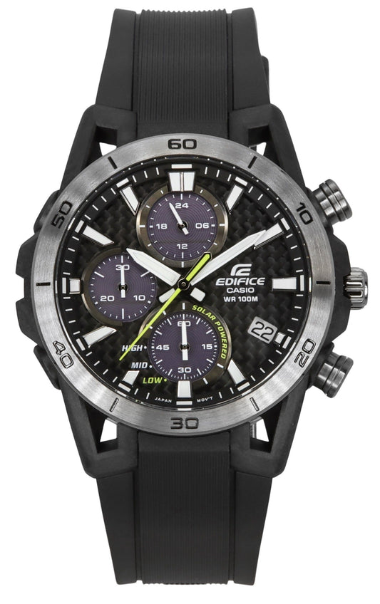 Casio Edifice Sospensione Analog Chronograph Resin Strap Grey Dial Solar EQS-960PB-1AV 100M Men's Watch