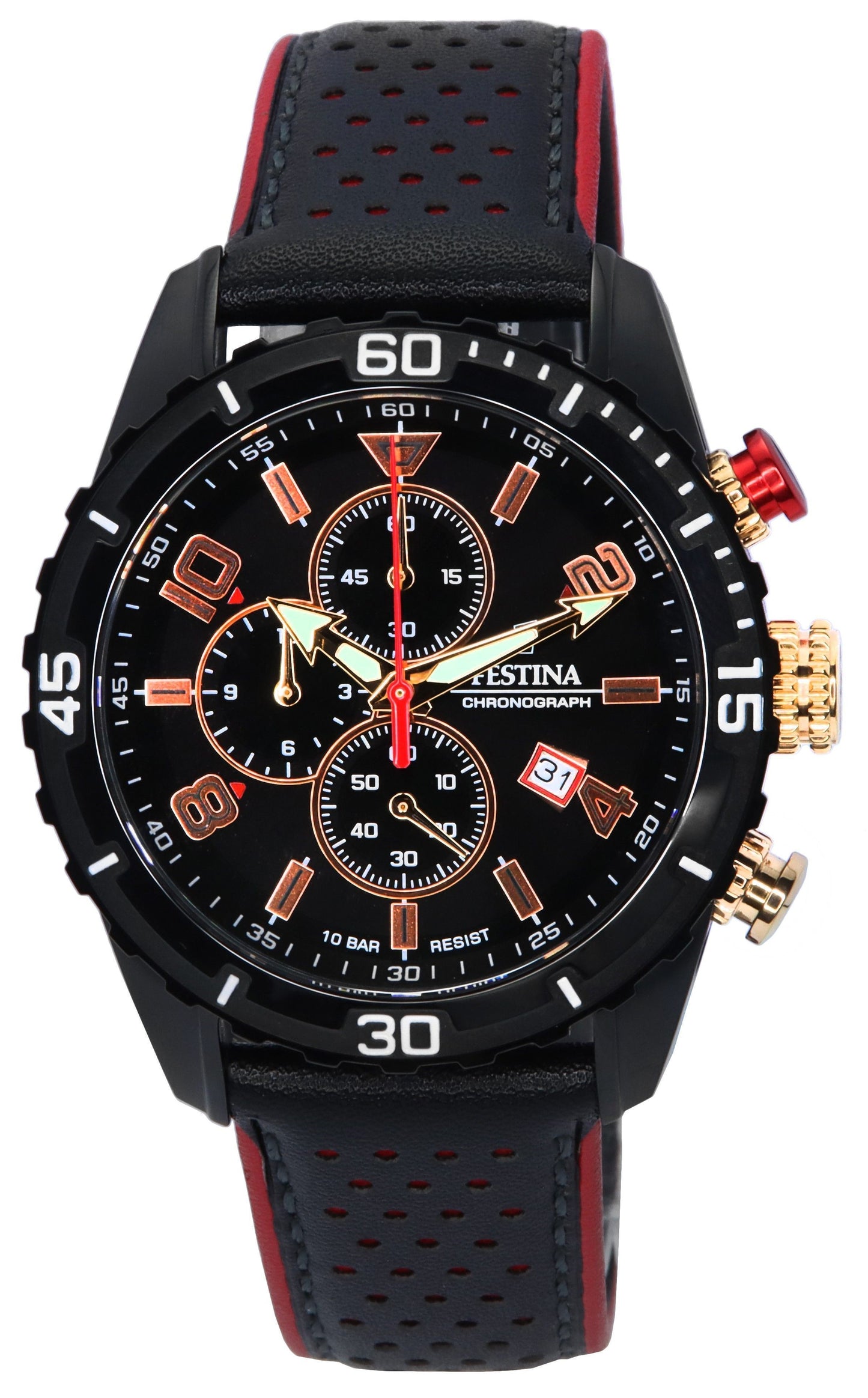 Festina Sport Chronograph Black Dial Quartz F20519-4 F205194
 100M Men's Watch