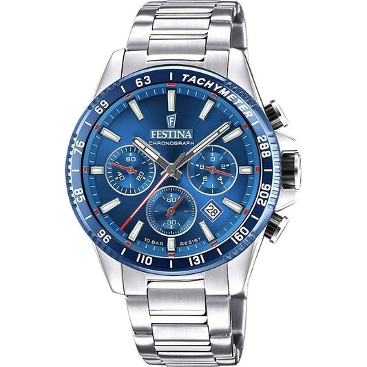 Festina Timeless Chronograph Stainless Steel Blue Dial Quartz F20560-3 100M Men's Watch