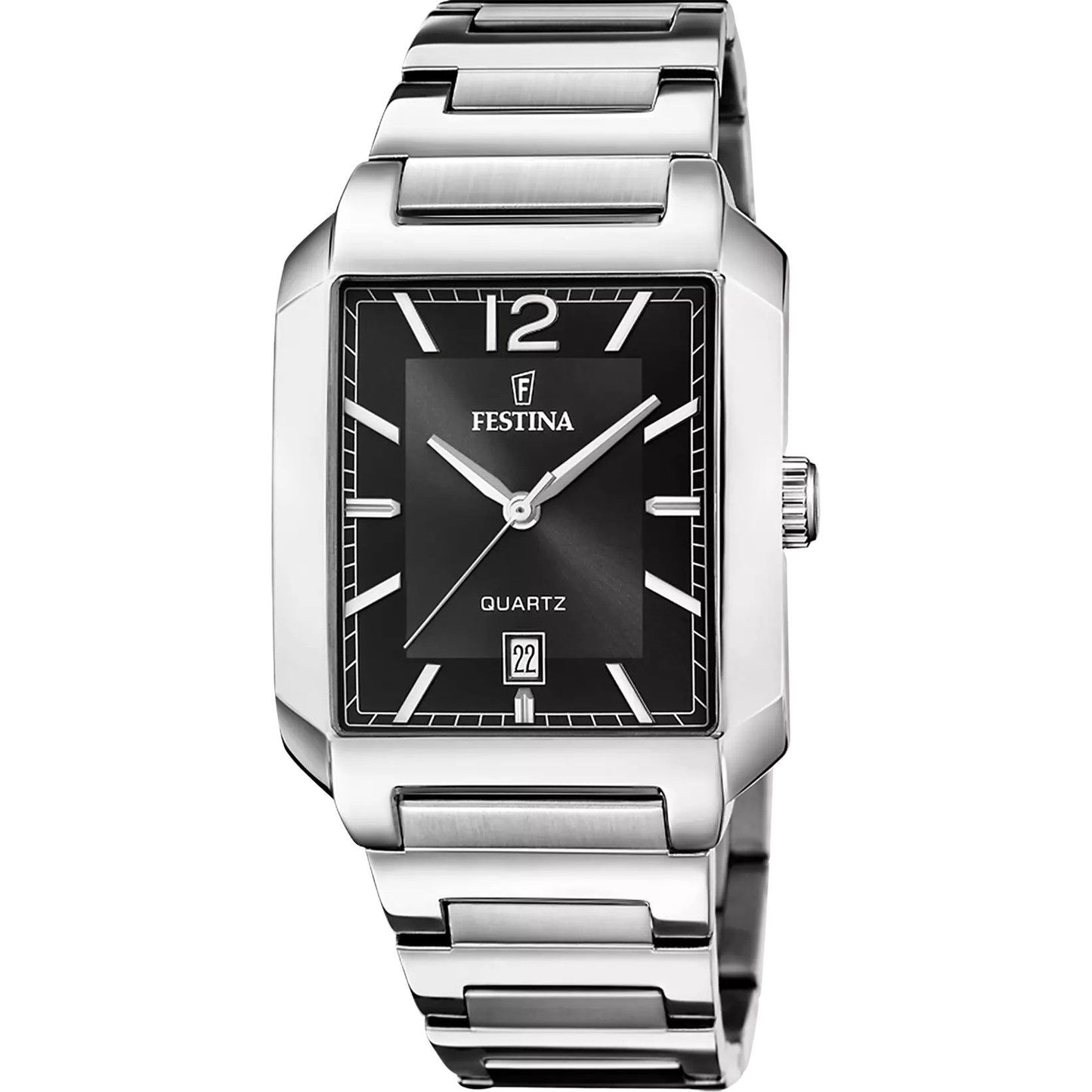 Festina On The Square Stainless Steel Black Dial Quartz F20677-4 Men's Watch