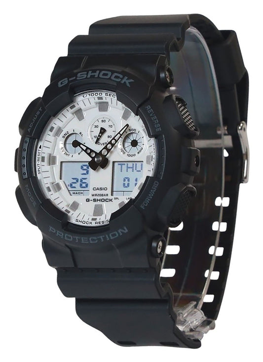 Casio G-Shock Analog Digital Resin Strap White Dial Quartz GA-100WD-1A 200M Men's Watch