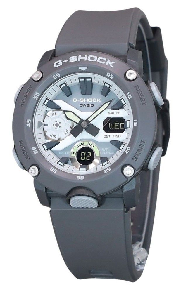 Casio G-Shock Hidden Glow Series Analog Digital Resin Strap Gray Dial Quartz GA-2000HD-8A 200M Men's Watch