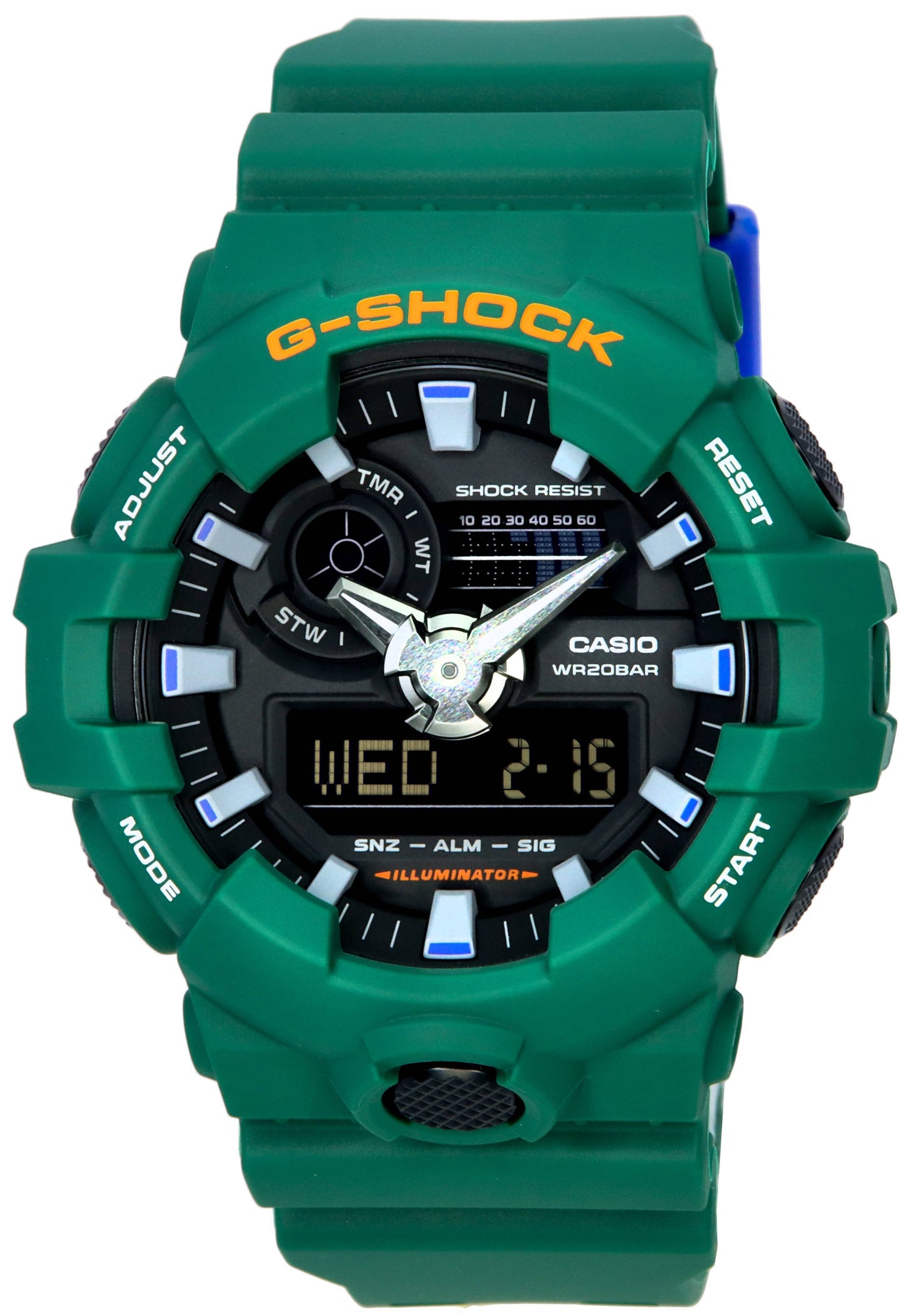 Casio G-Shock Popular Spirited Colors Green Analog Digital Quartz GA-700SC-3A GA700SC-3 200M Men's Watch