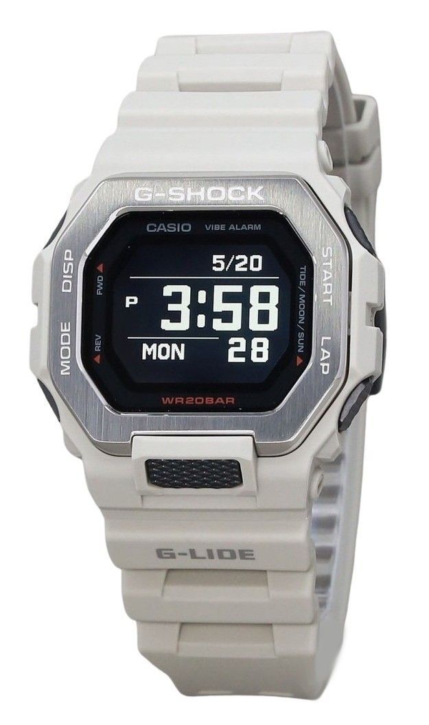 Casio G-Shock G-Lide Digital Smartphone Link Gray Resin Strap Quartz GBX-100-8 200M Men's Watch