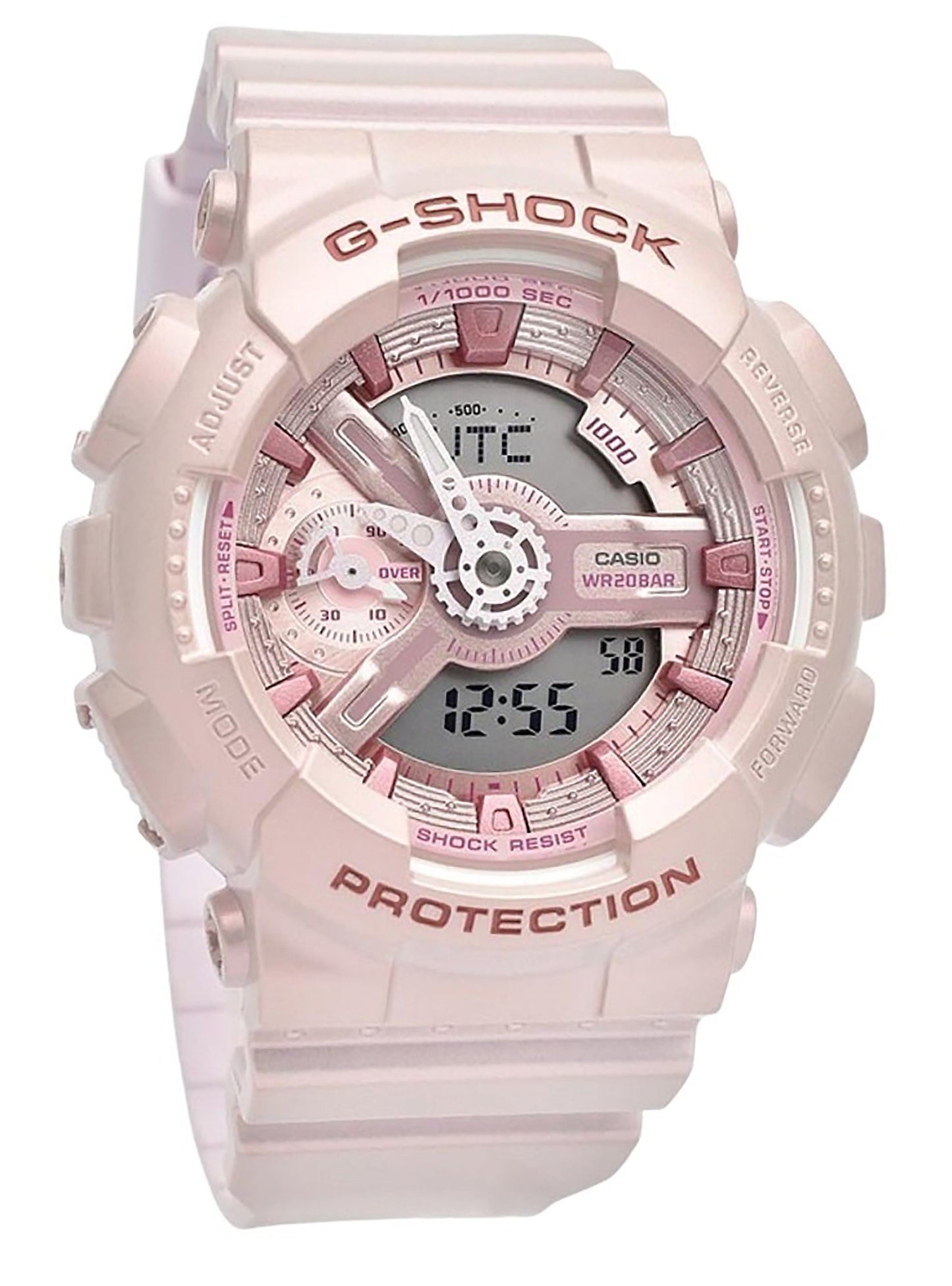 Casio G-Shock Analog Digital Bio-Based Resin Pink Dial Quartz GMA-S110ST-4A 200M Women's Watch