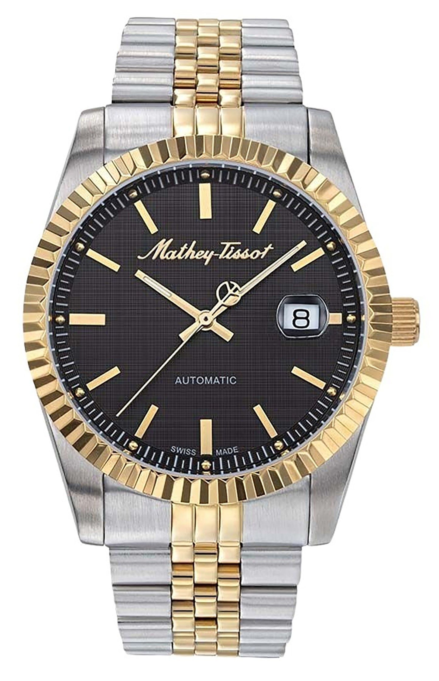 Mathey-Tissot Mathy III Two Tone Stainless Steel Black Dial Automatic H1810ATBN Men's Watch