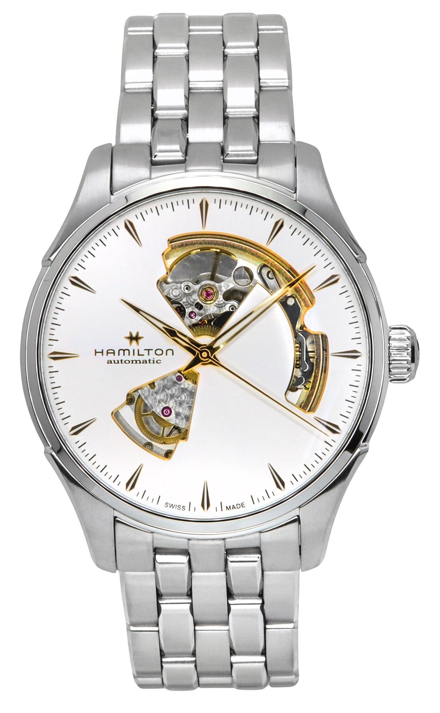 Hamilton Jazzmaster Stainless Steel Silver Open Heart Dial Automatic H32675151 Men's Watch