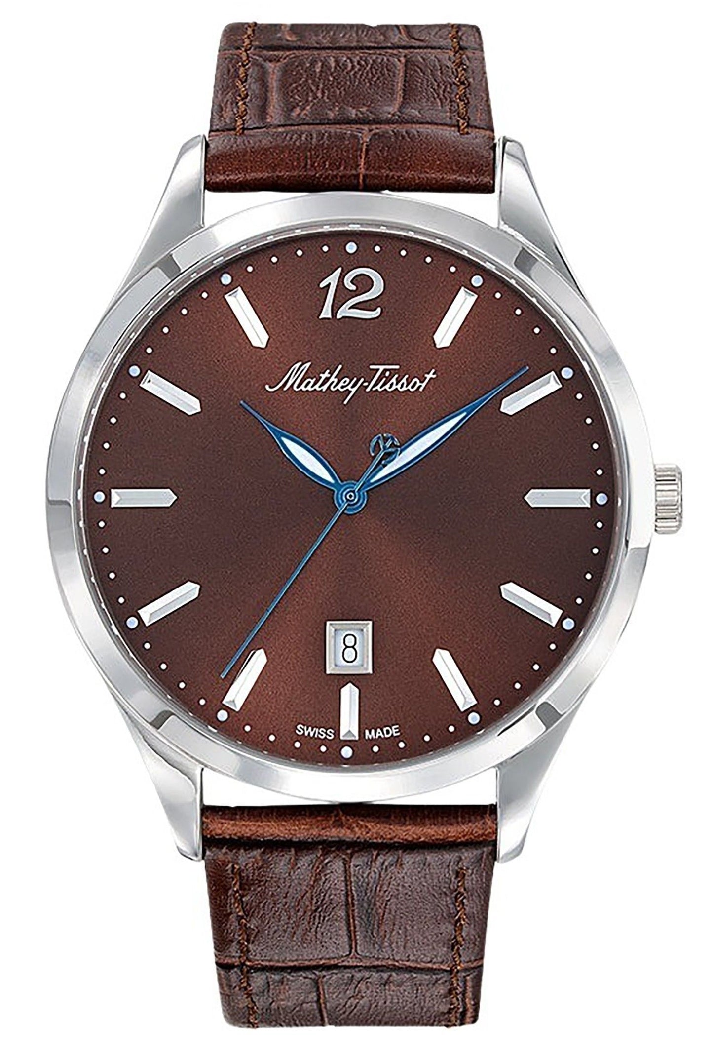 Mathey-Tissot Urban Leather Strap Brown Dial Quartz H411AM Men's Watch