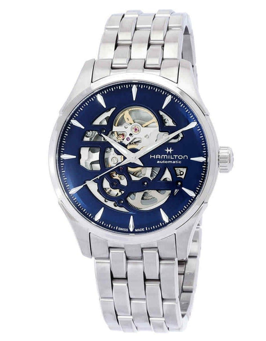 Hamilton Jazzmaster Skeleton Stainless Steel Blue Dial Automatic H42535141 Men's Watch