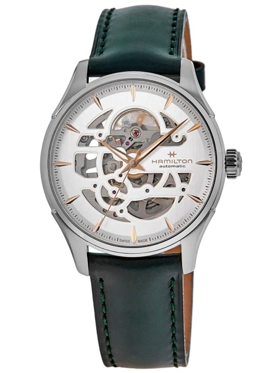 Hamilton Jazzmaster Skeleton Leather Strap White Dial Automatic H42535810 Men's Watch