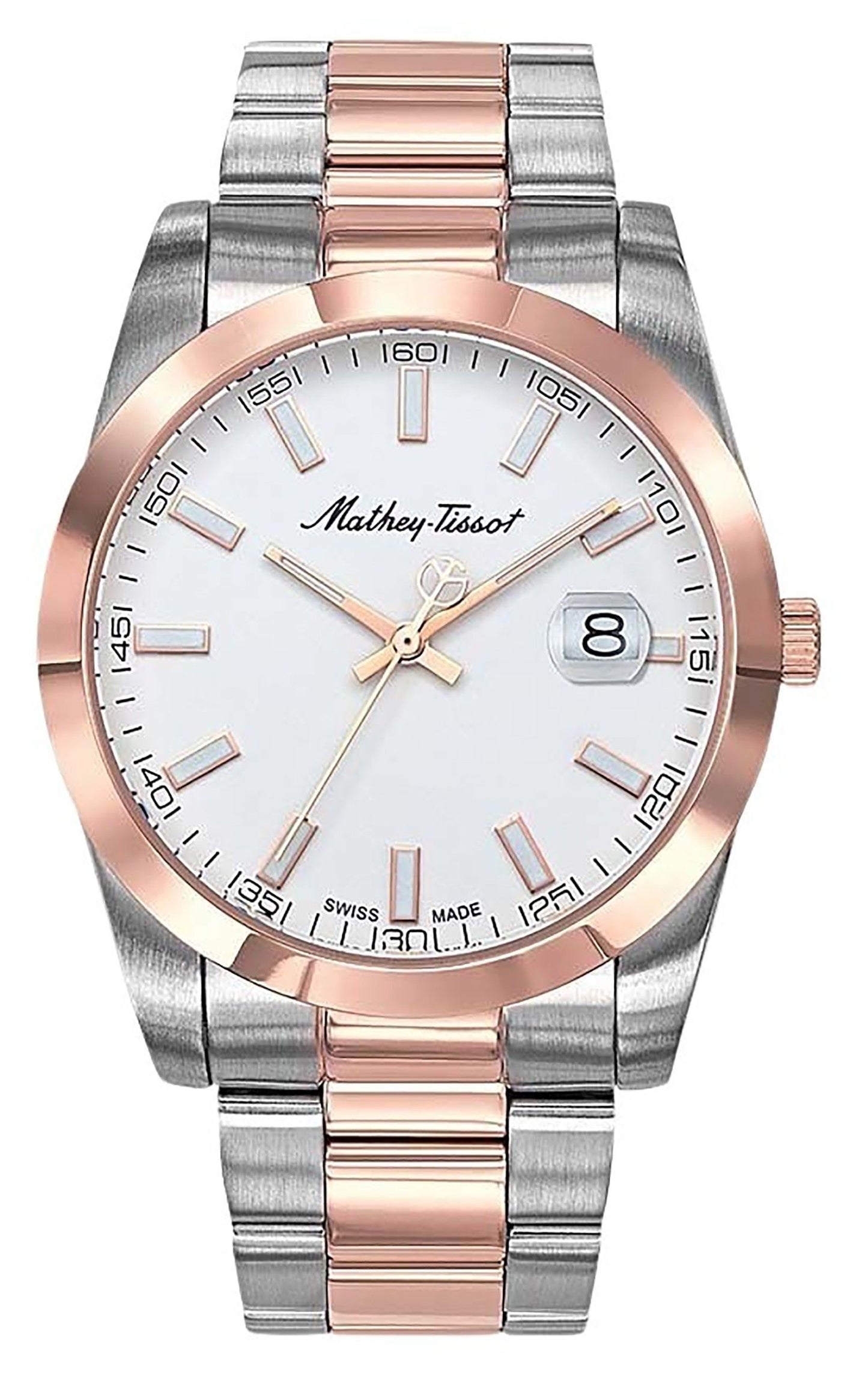 Mathey-Tissot Mathy I Two-Tone Stainless Steel White Dial Quartz H450RA Men's Watch