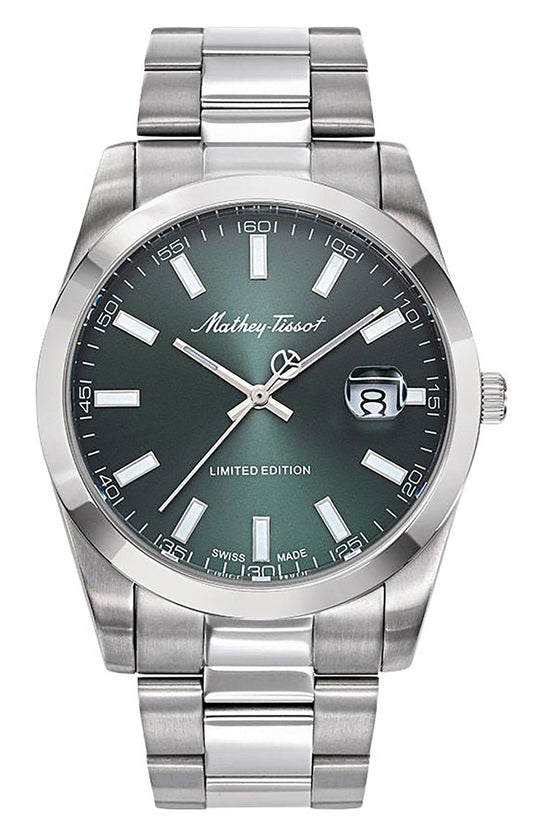 Mathey-Tissot Mathy Sunray Limited Edition Stainless Steel Green Dial Quartz H451VE Men's Watch