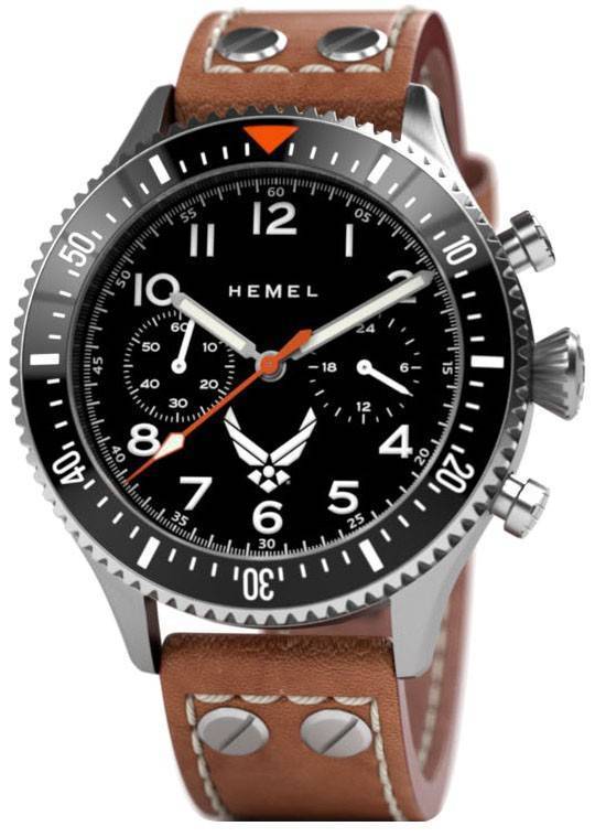 Hemel USAF Special Edition Specialist Black With Super-LumiNova C3 Dial Quartz HFUSAF1-01 100M Men's Watch