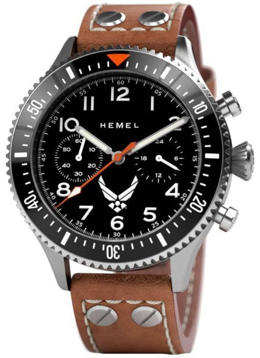 Hemel USAF Special Edition Aim High Black With Super-LumiNova C3 Dial Quartz HFUSAF1-04 100M Men's Watch