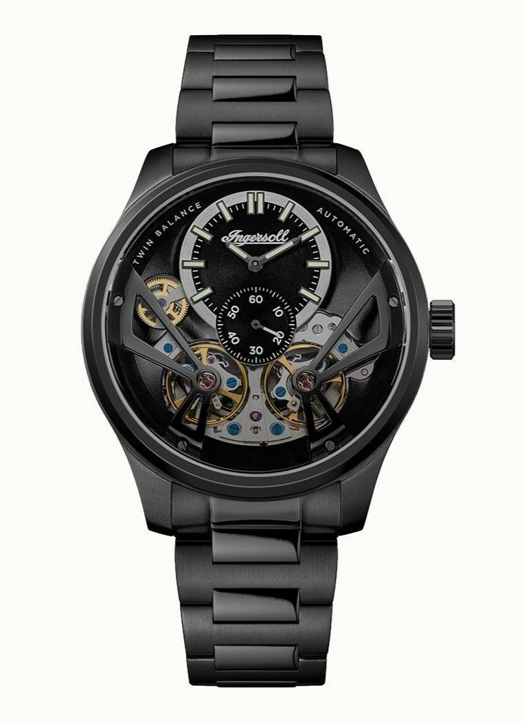 Ingersoll The Naismith Stainless Steel Black Skeleton Dial Automatic I16102 Men's Watch