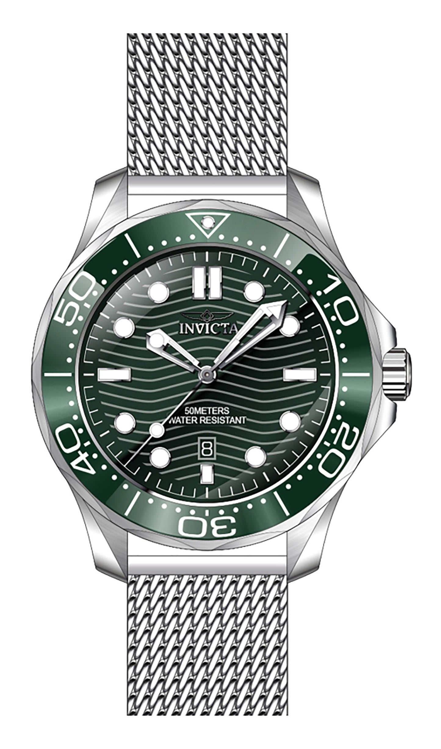 Invicta Pro Diver Stainless Steel Green Dial Quartz 45980 Men's Watch