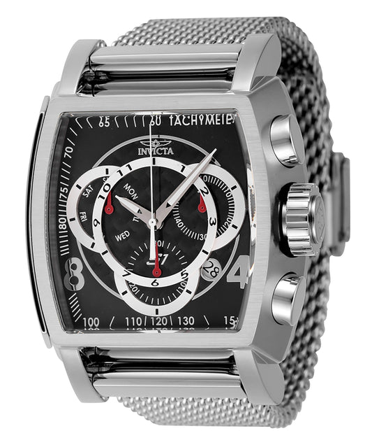 Invicta S1 Rally Chronograph Stainless Steel Black Dial Quartz 46007 100M Men's Watch