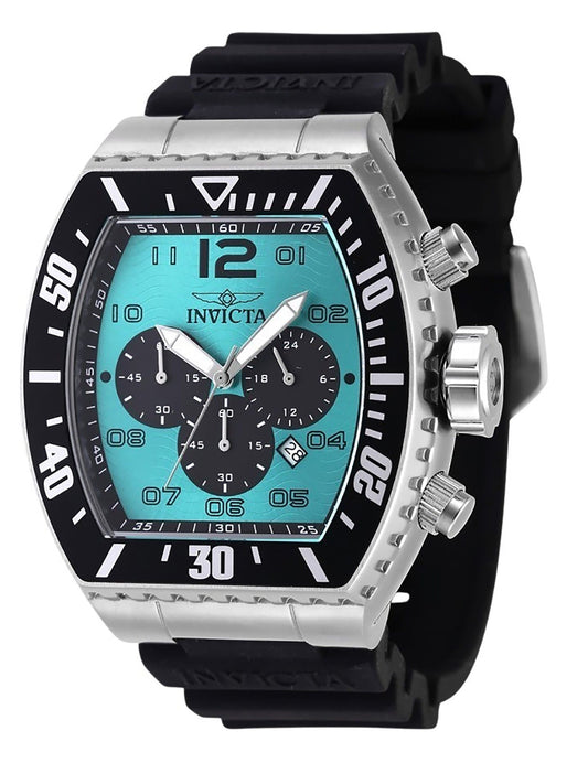 Invicta Pro Diver Chronograph Silicone Strap Turquoise Dial Quartz 47285 100M Men's Watch