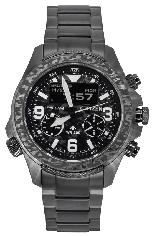 Citizen Promaster Land 35th Anniversary Chronograph Black And Grey Dial Eco-Drive JV1008-63E 200M Men's Watch