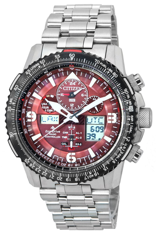 Citizen Promaster Skyhawk Perpetual Calendar Red Dial Eco-Drive JY8086-89X 200M Men's Watch