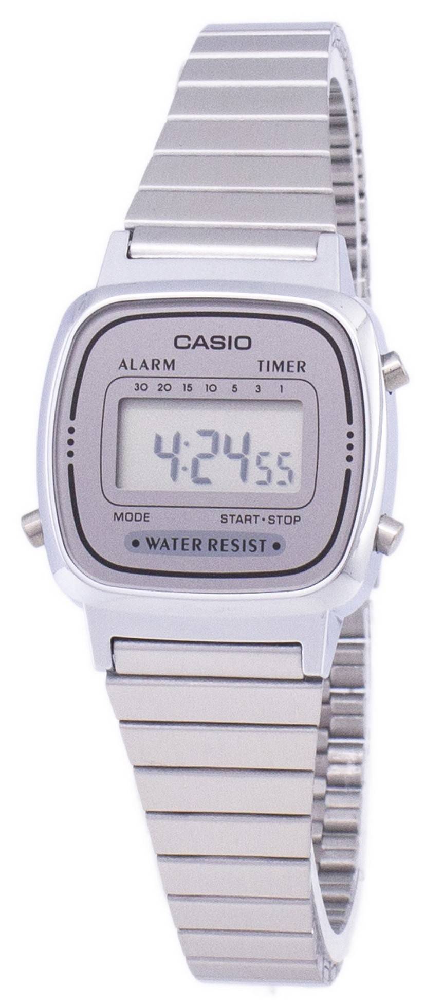 Casio Digital Stainless Steel Alarm Timer LA670WA-7DF LA670WA-7 Women's Watch