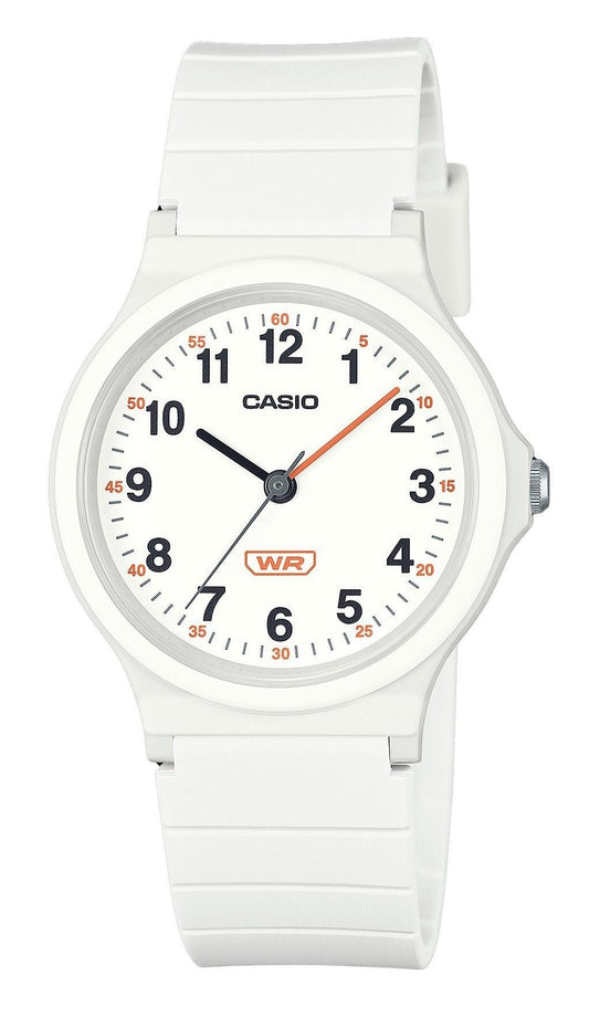 Casio Pop Analog White Bio Based Resin Strap White Dial Quartz LQ-24B-7B Women's Watch