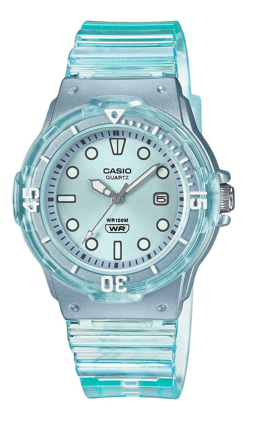 Casio POP Analog Resin Strap Blue Dial Translucent Quartz LRW-200HS-2EV 100M Women's Watch