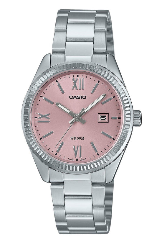 Casio Standard Analog Stainless Steel Pink Dial Quartz LTP-1302DD-4A1V Women's Watch