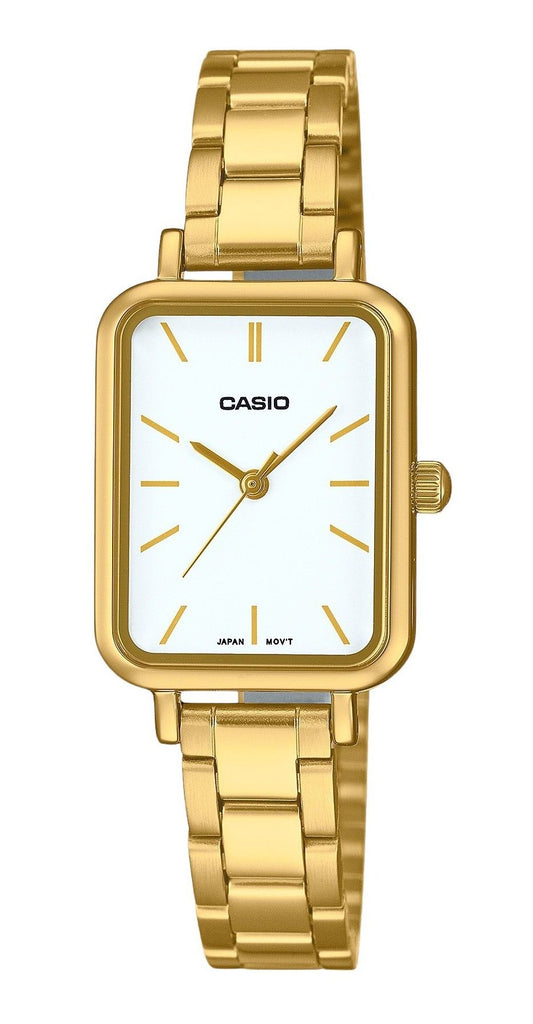 Casio Standard Analog Gold Tone Stainless Steel White Dial Quartz LTP-V009G-7E Women's Watch