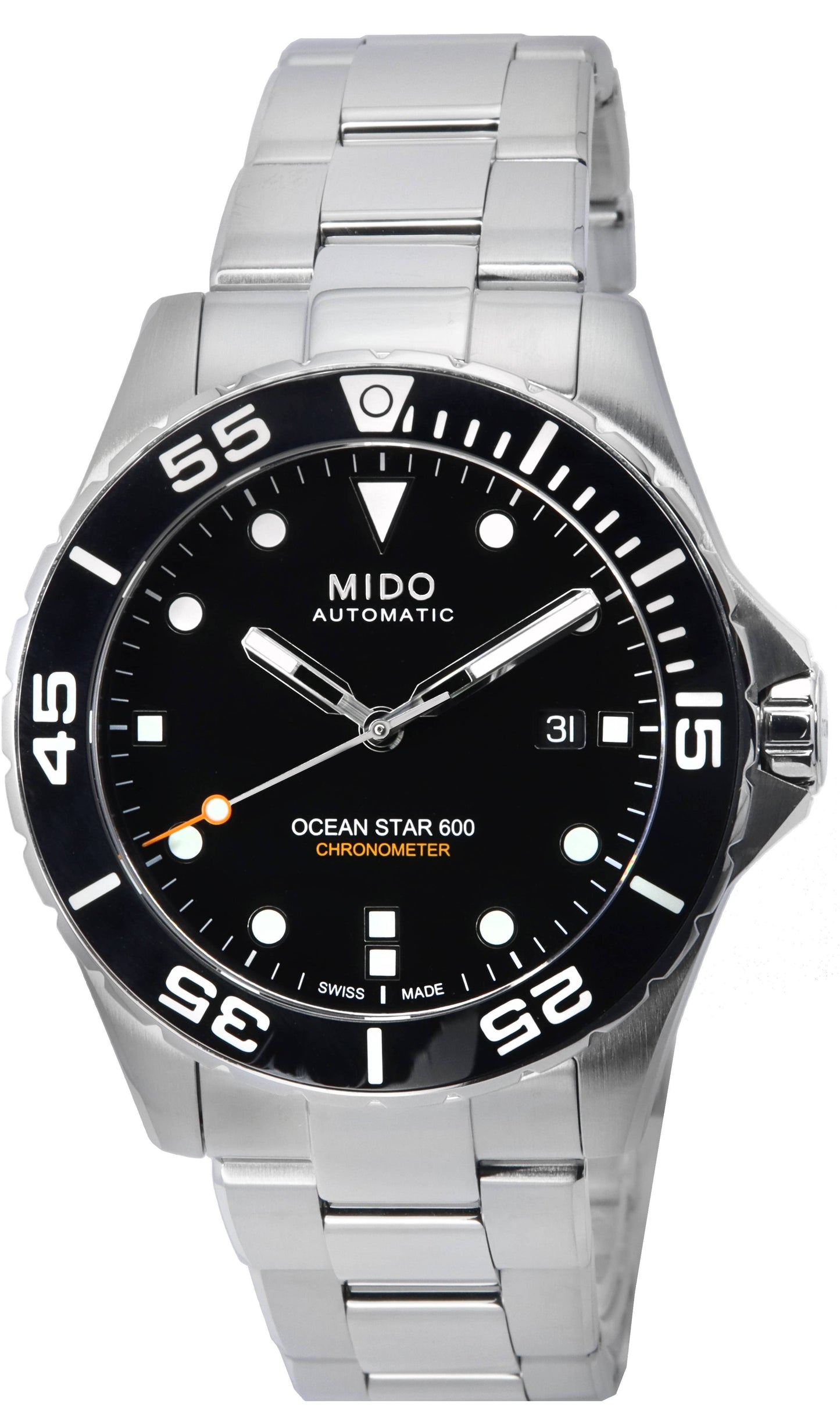 Mido Ocean Star 600 Chronometer Black Dial Automatic Diver's M026.608.11.051.00 M0266081105100 600M Men's Watch