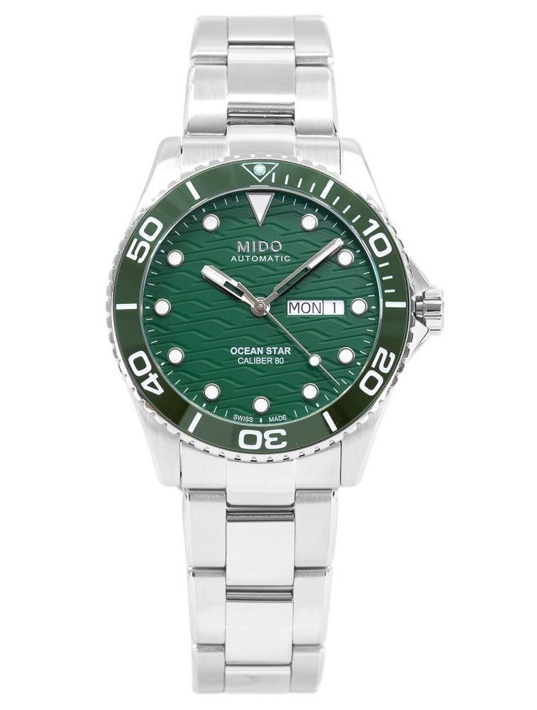 Mido Ocean Star 200C Stainless Steel Green Dial Automatic Diver's M042.430.11.091.00 200M Men's Watch