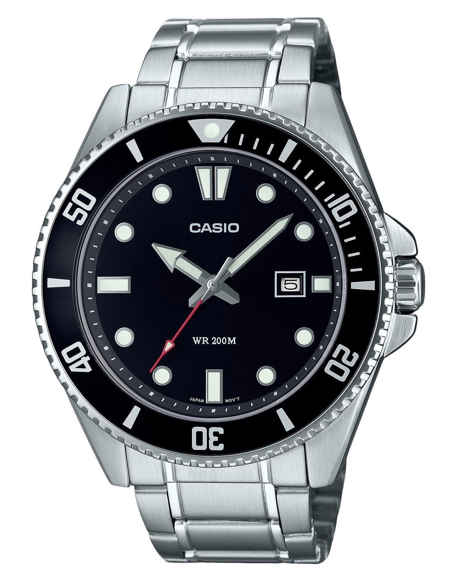 Casio Standard Analog Stainless Steel Black Dial Quartz MDV-107D-1A1 200M Men's Watch