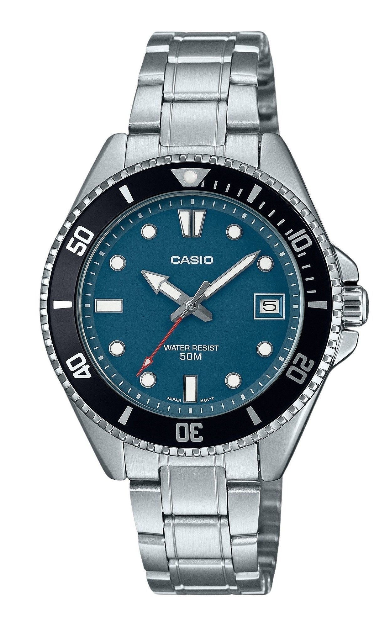 Casio Standard Analog Stainless Steel Blue Dial Quartz MDV-10D-2A1V Men's Watch