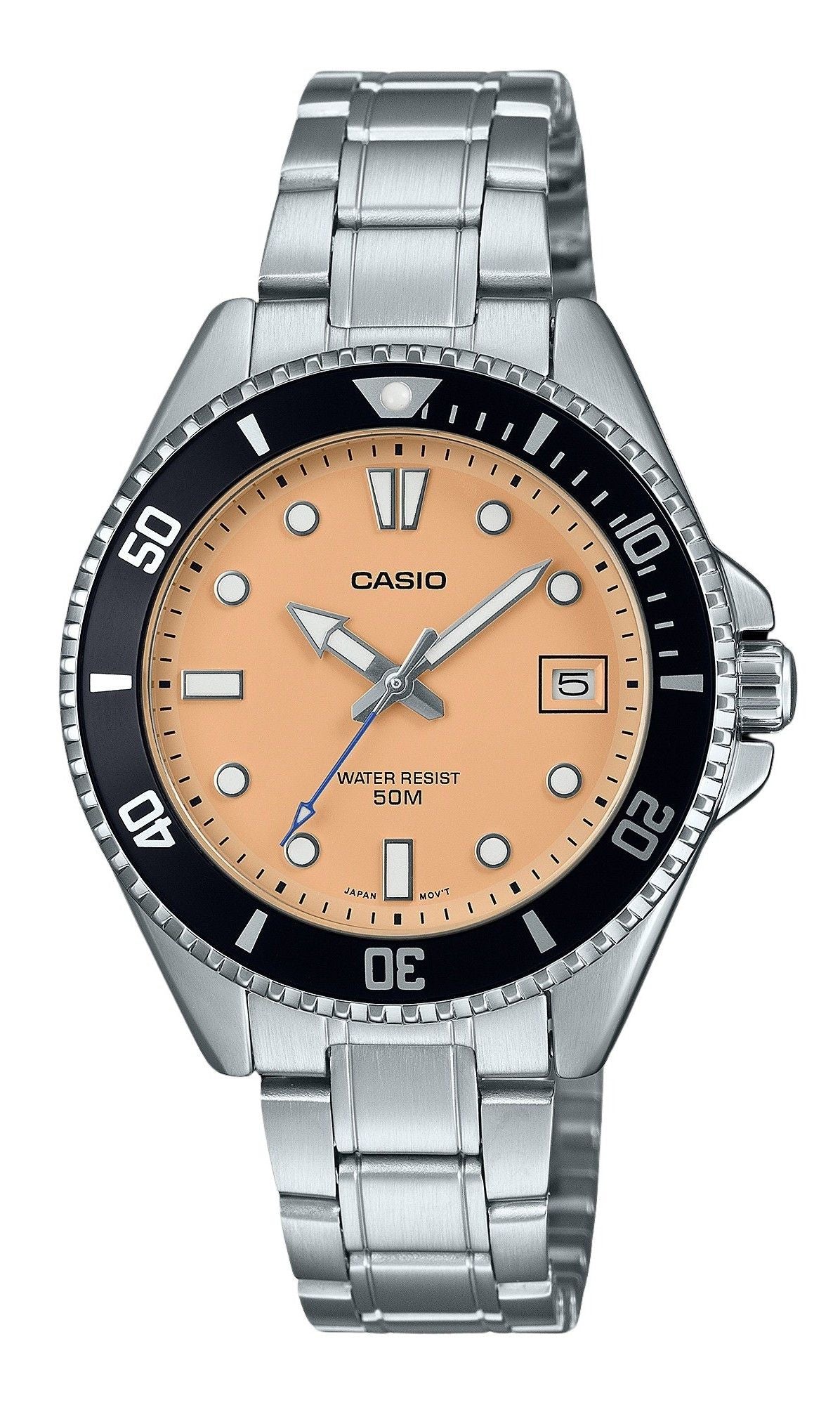 Casio Standard Analog Stainless Steel Salmon Dial Quartz MDV-10D-4A2V Men's Watch