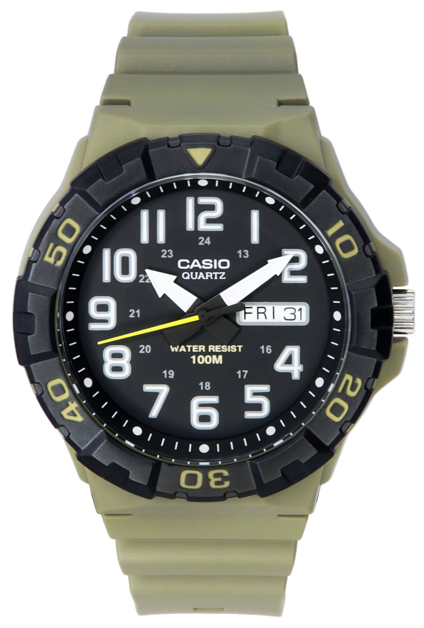 Casio Analog Resin Strap Black Dial Quartz MRW-210H-5A MRW210H-5 100M Men's Watch