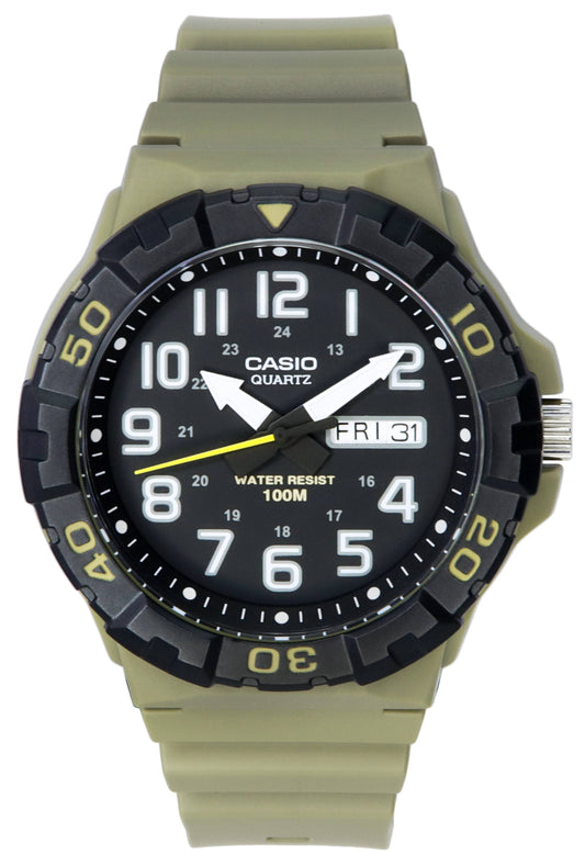 Casio Analog Resin Strap Black Dial Quartz MRW-210H-5A MRW210H-5 100M Men's Watch