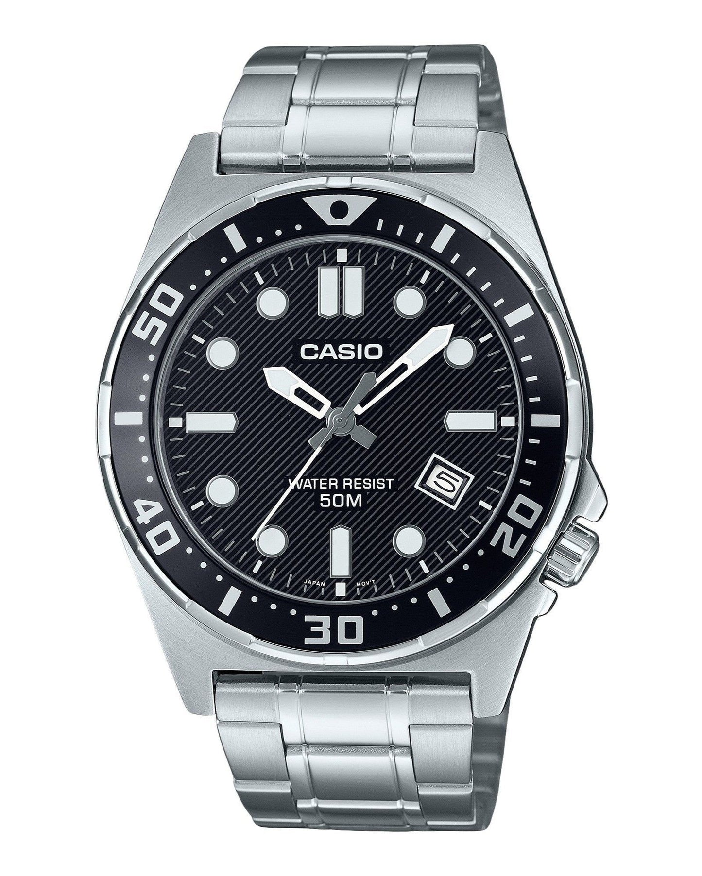 Casio Standard Analog Stainless Steel Black Dial Quartz MTD-135D-1AV Men's Watch