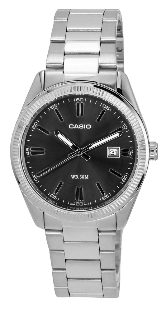 Casio Standard Analog Stainless Steel Black Dial Quartz MTP-1302D-1A1 Men's Watch