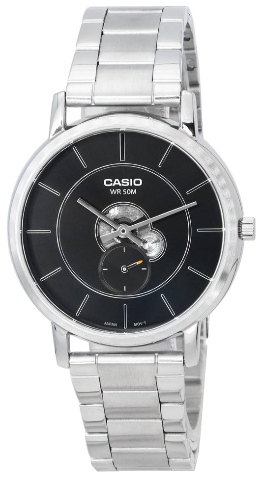 Casio Standard Analog Stainless Steel Black Dial Quartz MTP-B130D-1A MTPB130D-1 Men's Watch