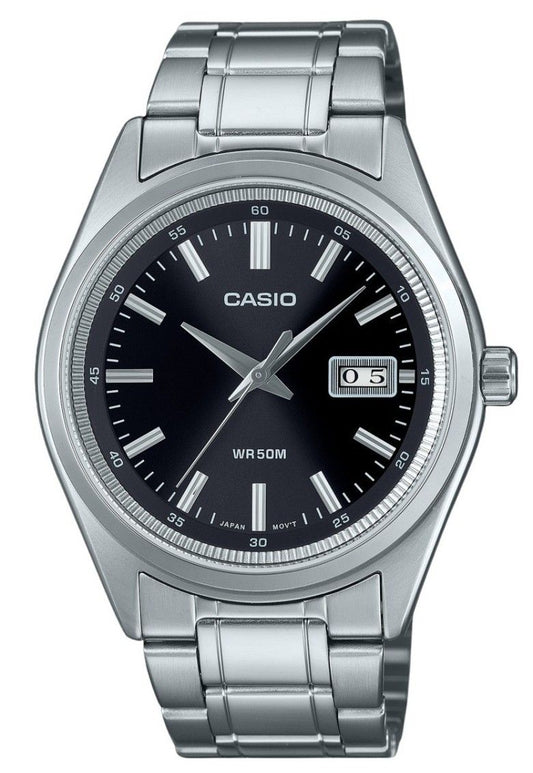 Casio Standard Analog Stainless Steel Black Dial Quartz MTP-B180D-1A1V Men's Watch