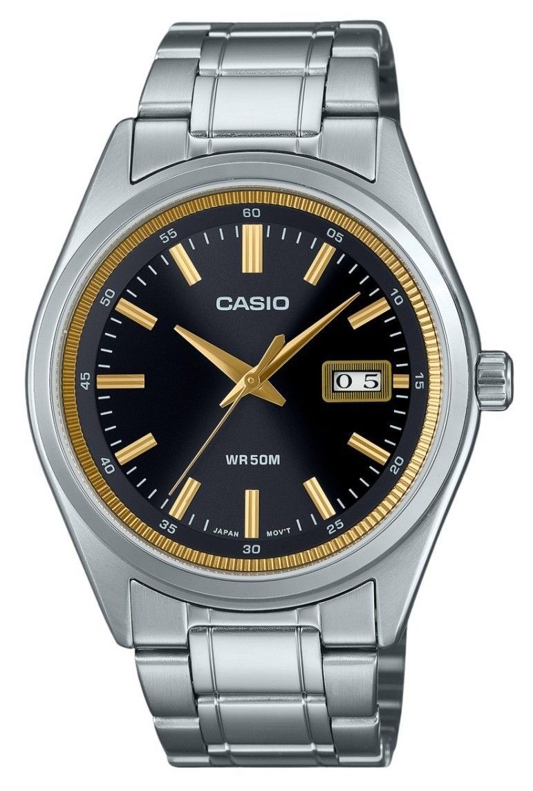 Casio Standard Analog Stainless Steel Black Dial Quartz MTP-B180D-1A2V Men's Watch