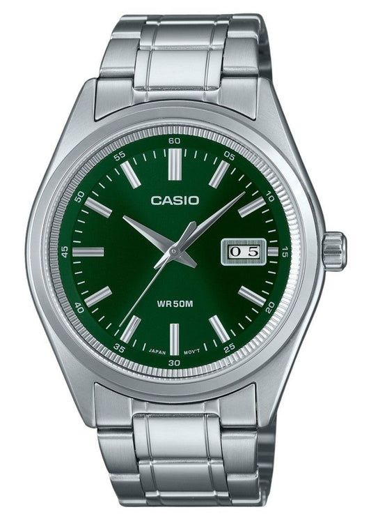 Casio Standard Analog Stainless Steel Green Dial Quartz MTP-B180D-3AV Men's Watch