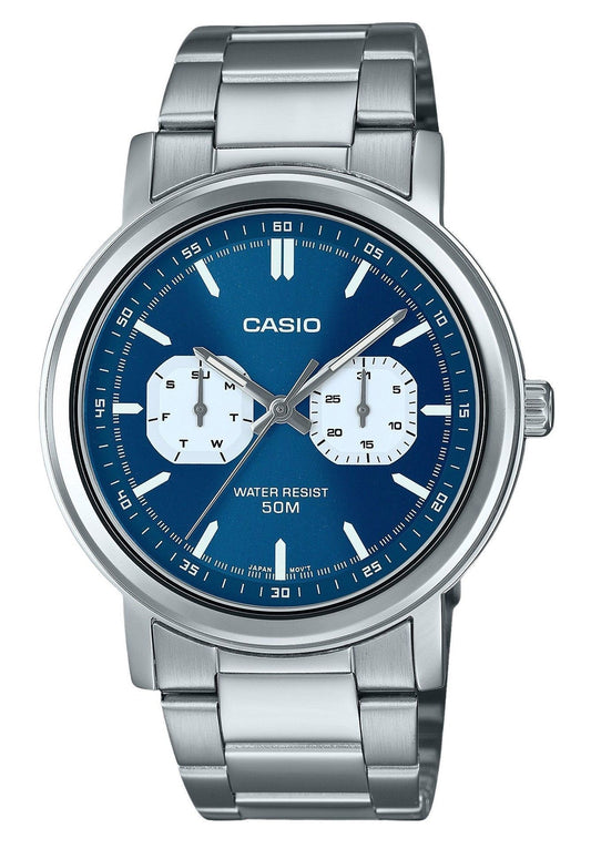 Casio Standard Analog Stainless Steel Blue Dial Quartz MTP-E335D-2E1V Men's Watch