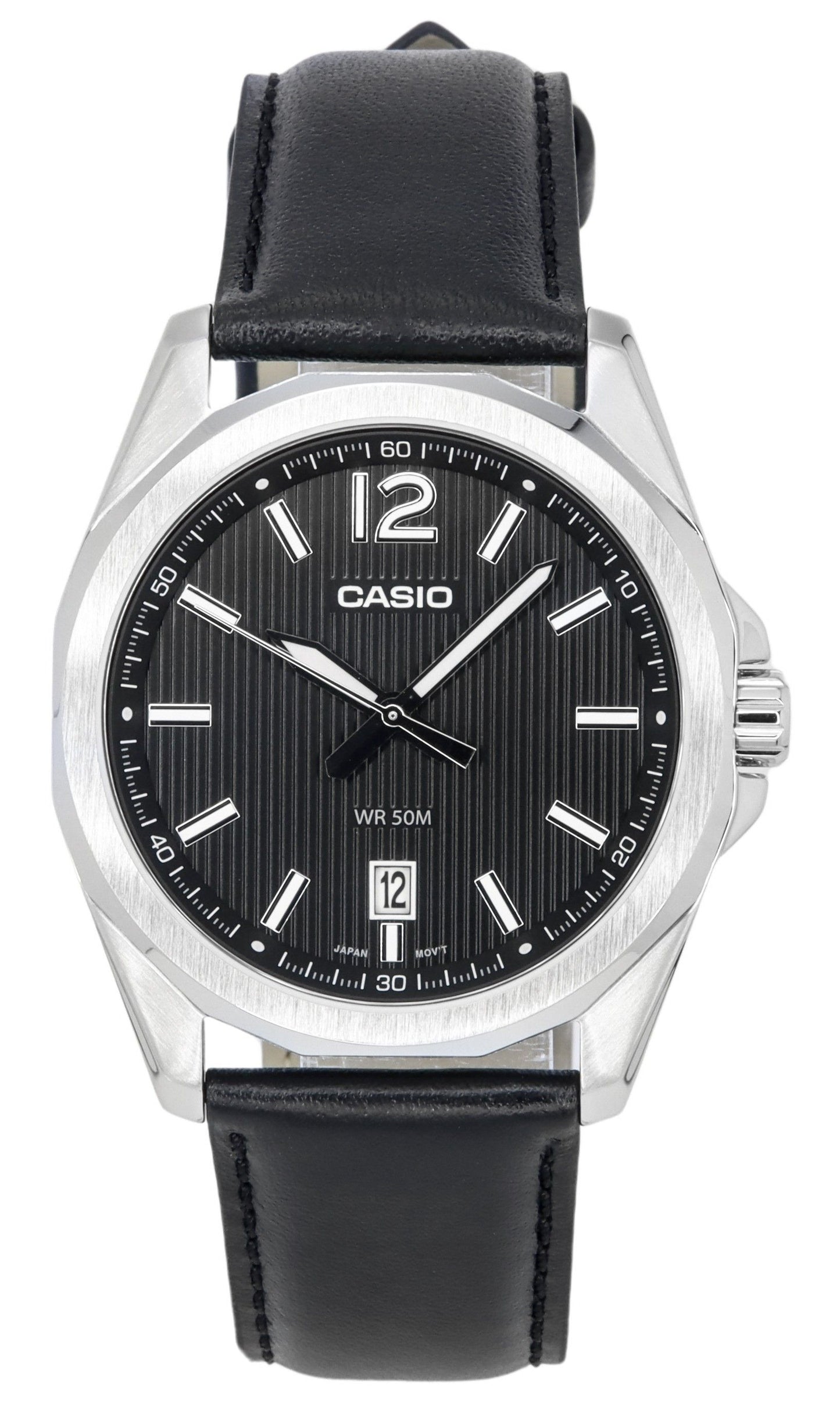 Casio Standard Analog Leather Strap Black Dial Quartz MTP-E725L-1A Men's Watch