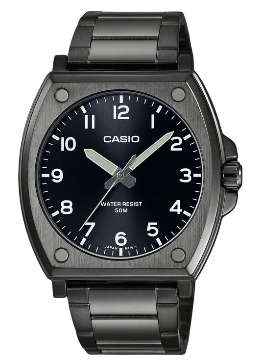 Casio Standard Analog Black Ion Plated Stainless Steel Black Dial Quartz MTP-E730B-1AV Men's Watch