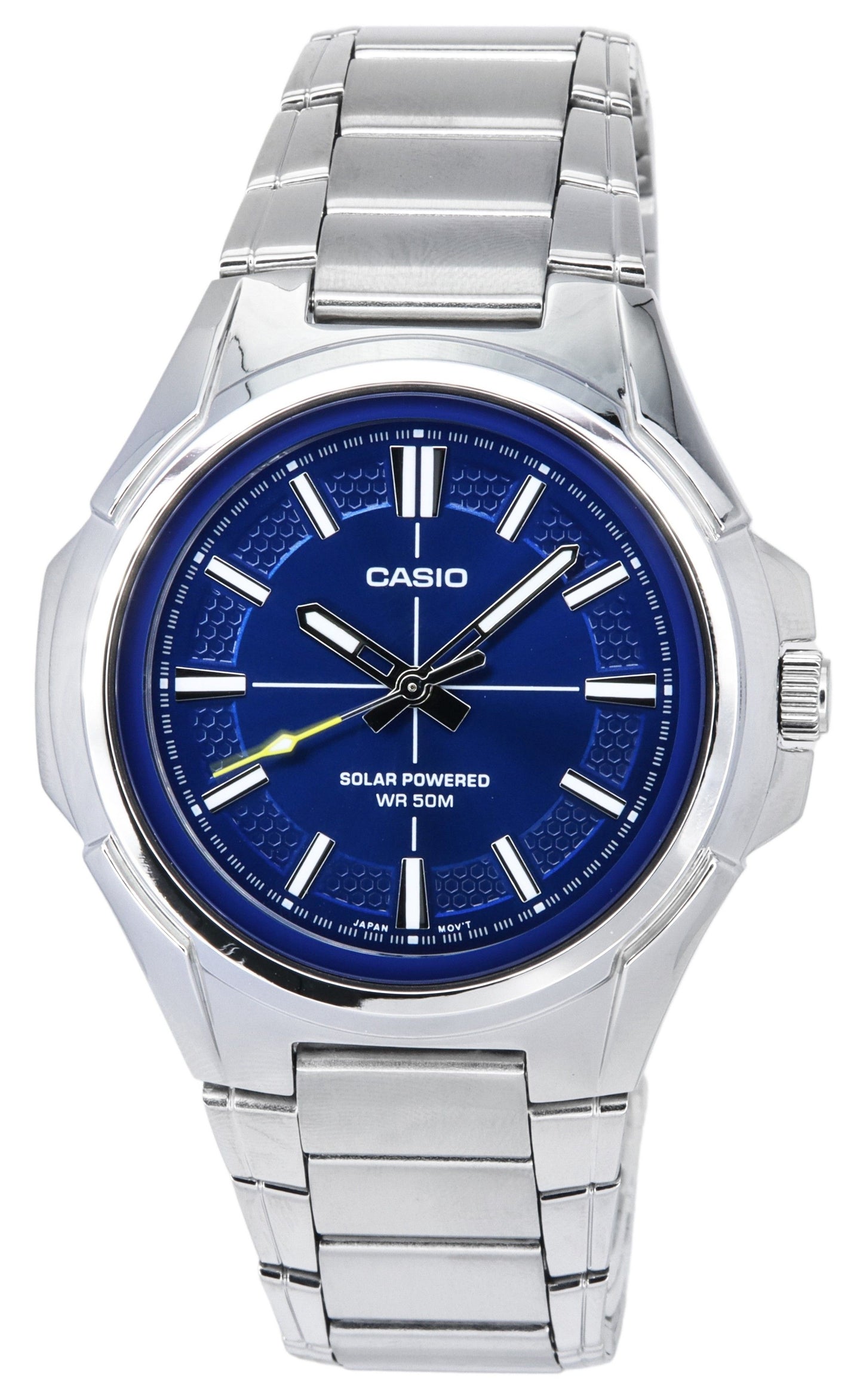 Casio Standard Analog Stainless Steel Blue Dial Solar MTP-RS100D-2A Men's Watch