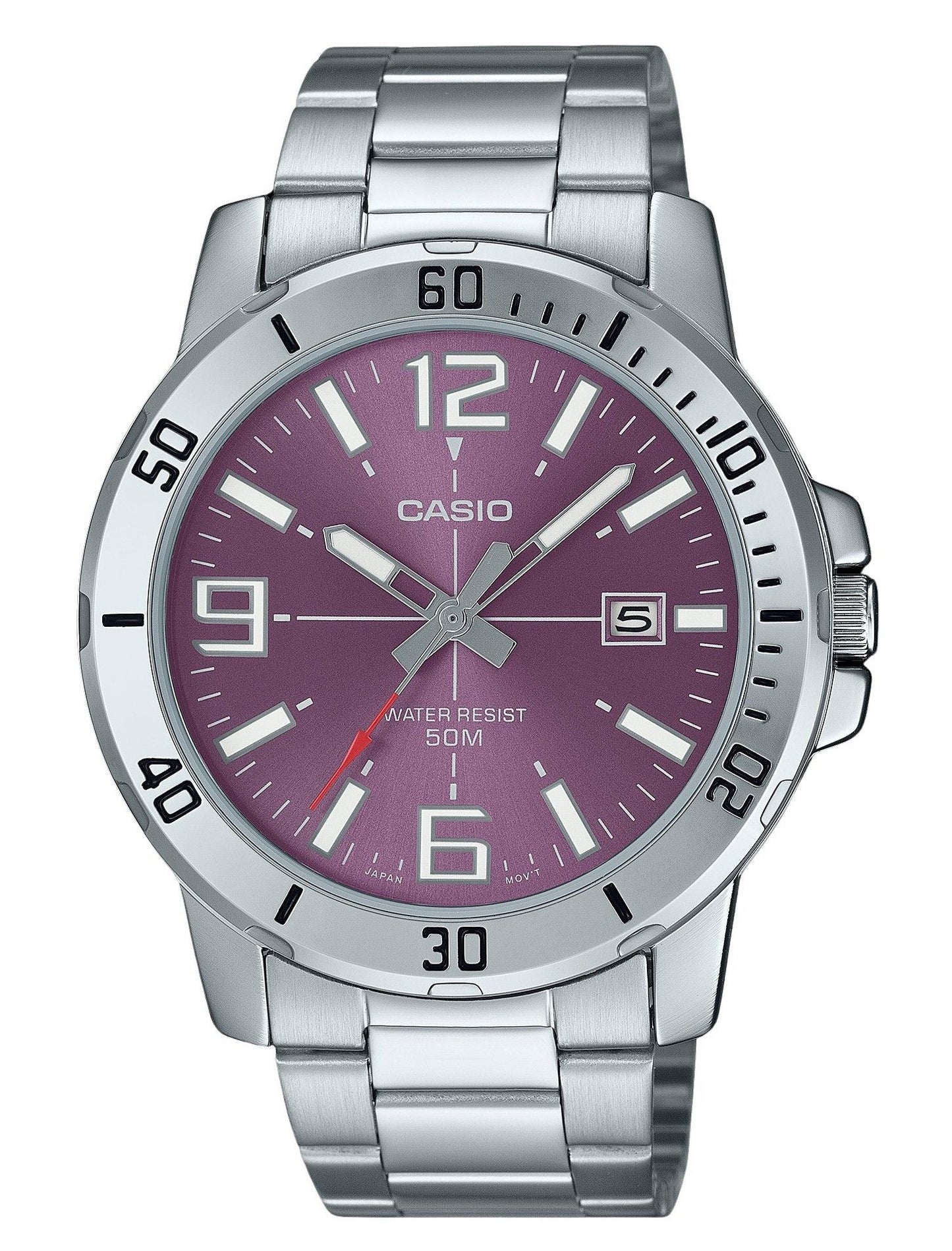 Casio Standard Analog Stainless Steel Purple Dial Quartz MTP-VD01D-6BV Men's Watch