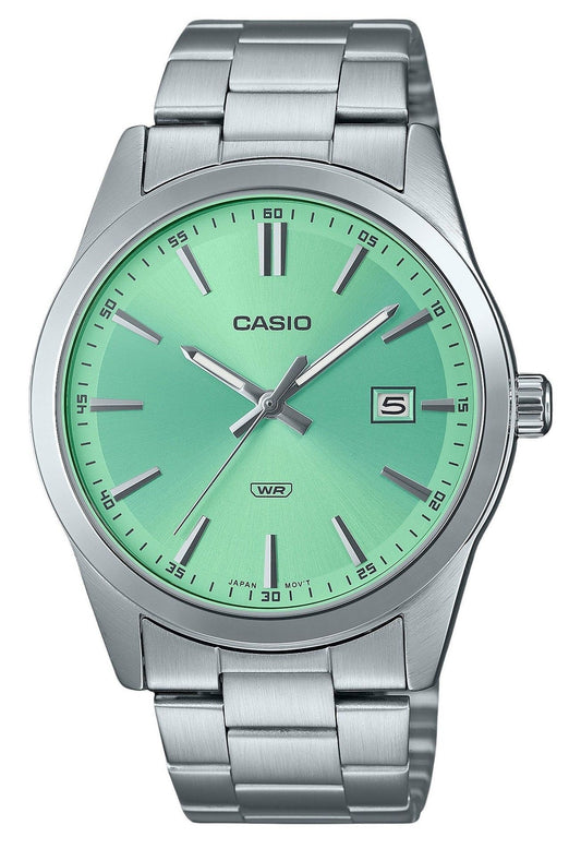 Casio Standard Analog Stainless Steel Mint Green Dial Quartz MTP-VD03D-3A2 Men's Watch