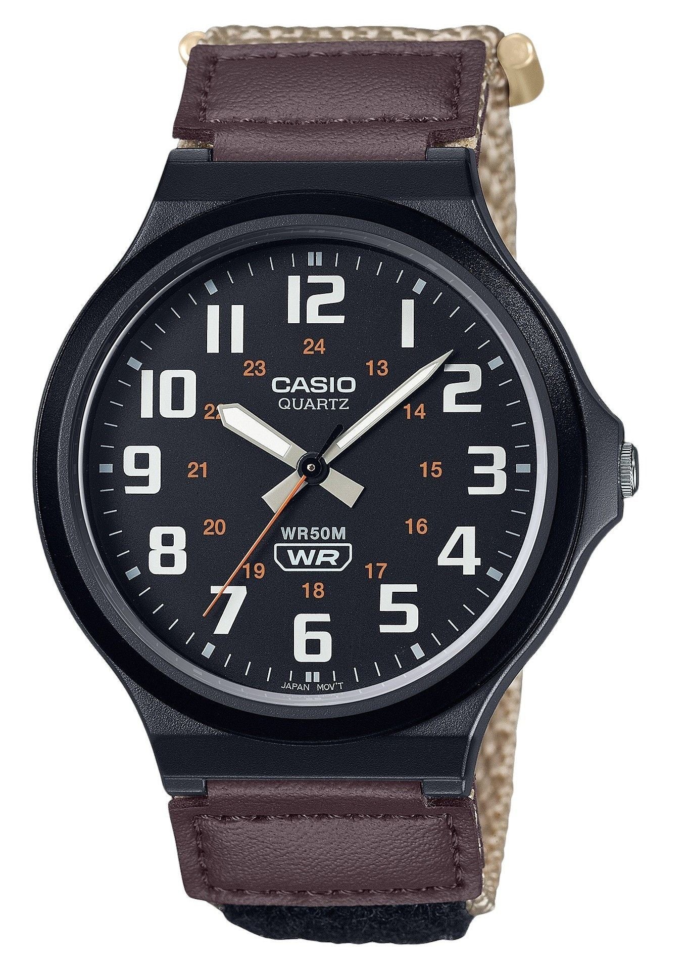 Casio Standard Analog Cloth Strap Black Dial Quartz MW-240B-5BV Men's Watch